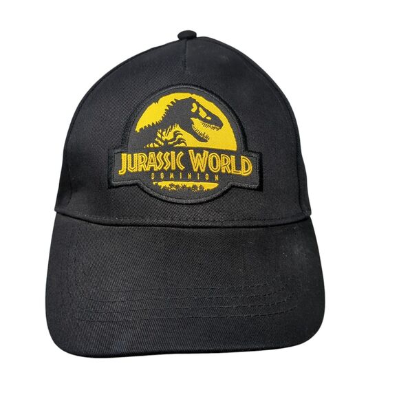 Jurassic World Dominion Patch Strapback Hat Black One Size Adjustable - Picture 1 of 9